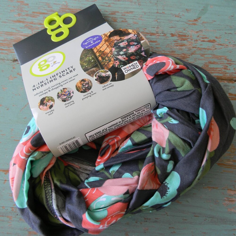 New Go by Goldbug 4-in-1 Infinity Scarf & Nursing Cover - Floral CAR CANOPY